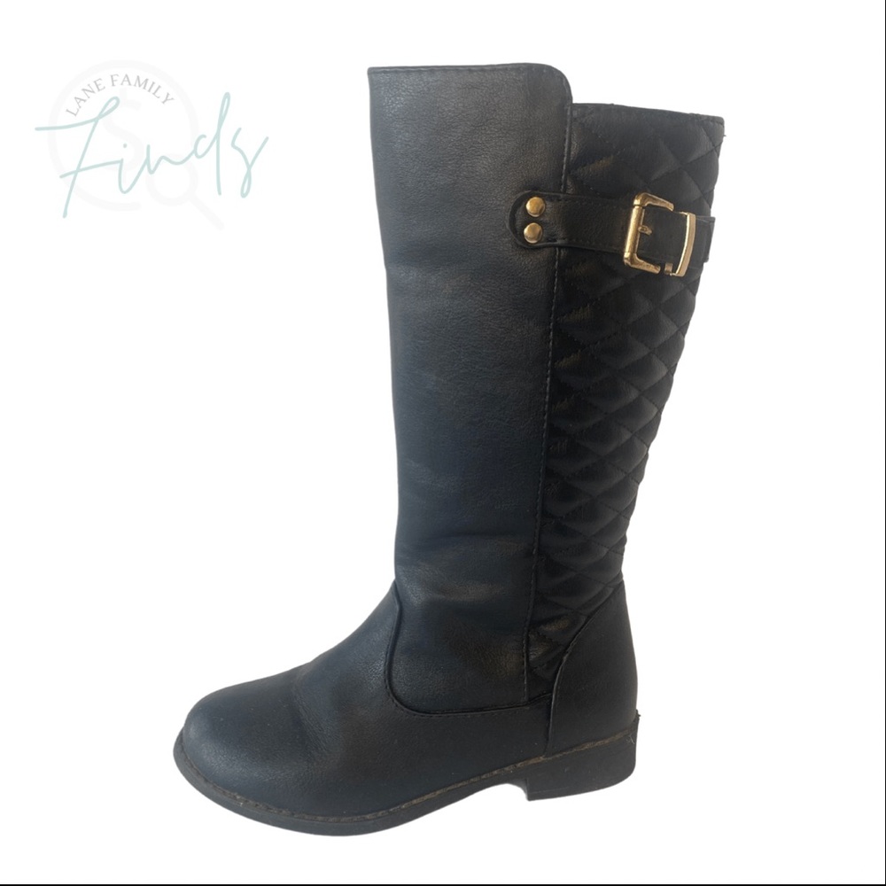 Piper - Girl’s Black Quilted Riding Boots - Sz: 13